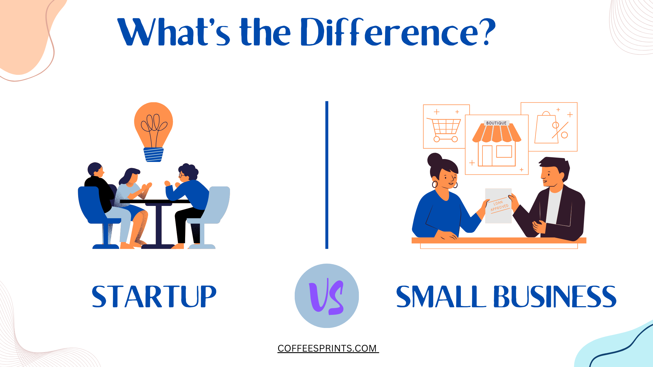 Startup vs Small business differences coffee sprints